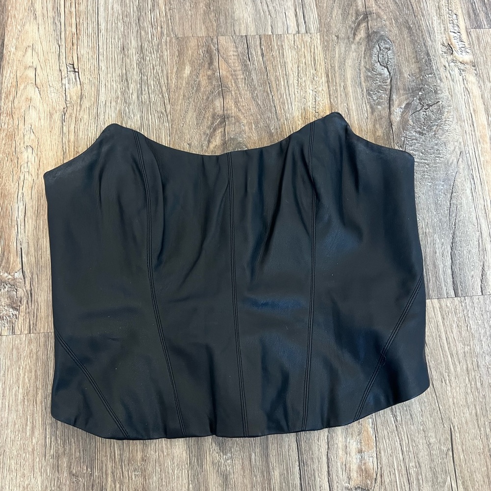 revolve leather corset top size medium